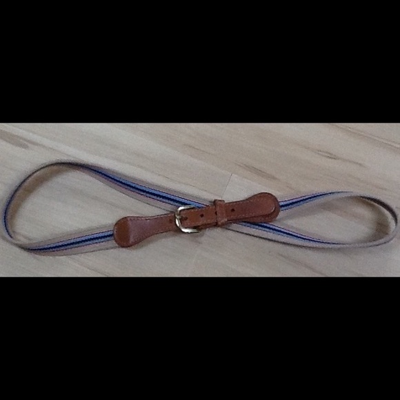 Canvas and Leather Striped Belt - Picture 2 of 7